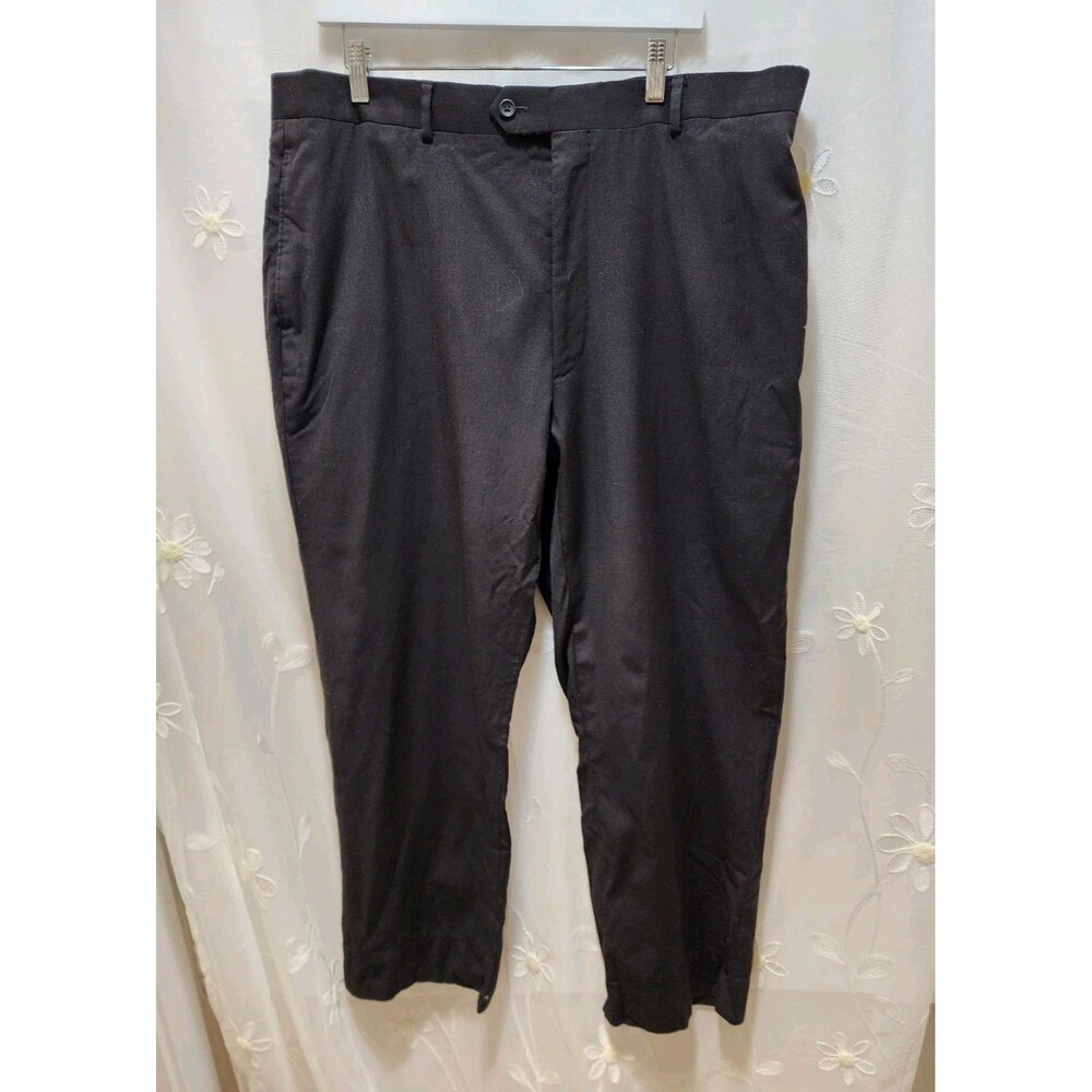 PRONTO UOMO MENS 42 BLACK WOOL COMFORT FIT BUISNESS DRESS PANTS WORK UNIFORM